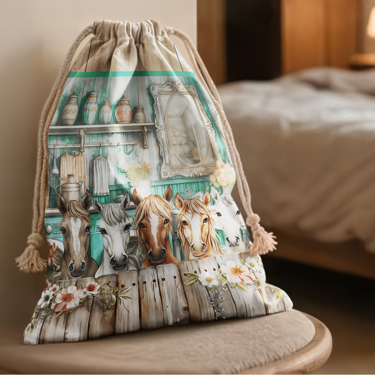 Country Cottage  Horse Gift Sack