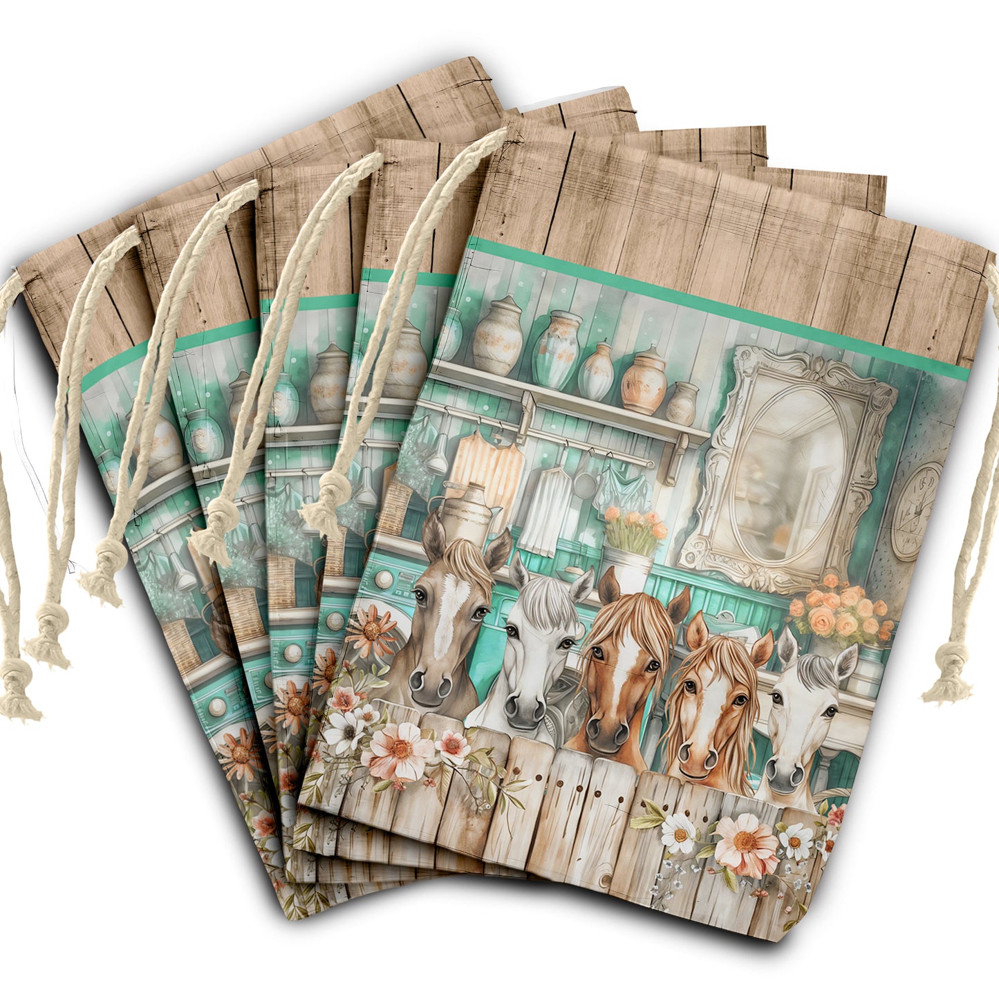 Country Cottage  Horse Gift Sack