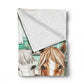 Country Cottage Horse Light Weight Fleece Blanket
