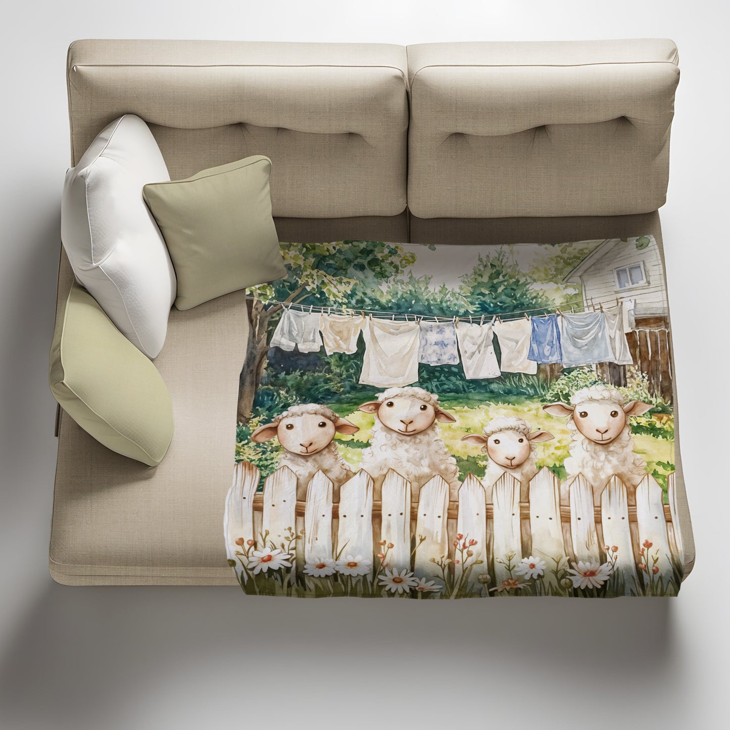 Country Sheep Light Weight Fleece Blanket