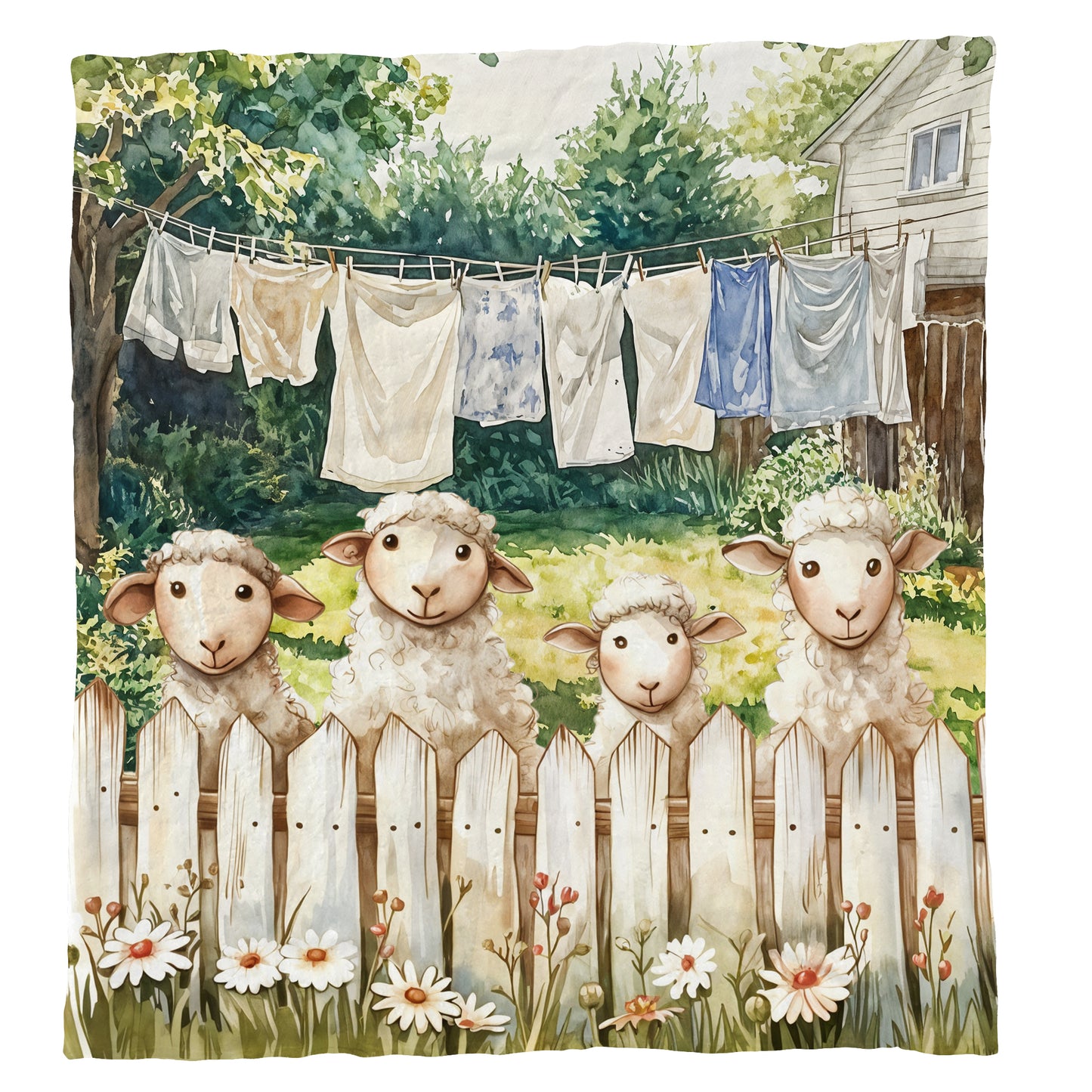 Country Sheep Light Weight Fleece Blanket