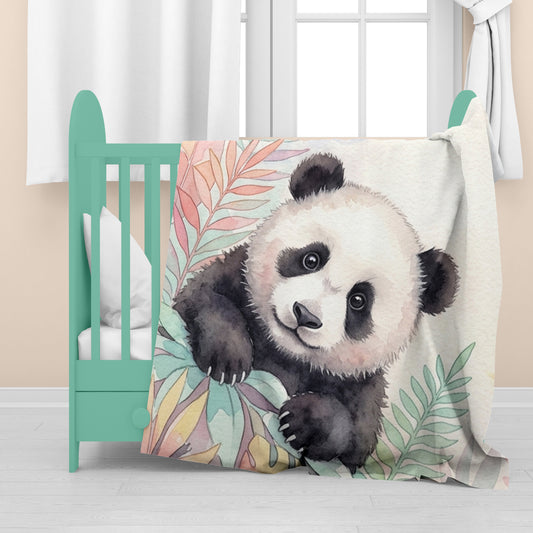 Cozy Panda Baby Fleece Blanket