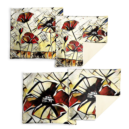 Cracking Glass Flowers Luxury Scatter Covers (Set of 4)