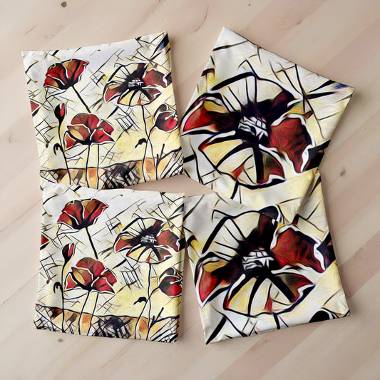 Cracking Glass Flowers Luxury Scatter Covers (Set of 4)