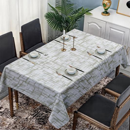 Crazy Srep Pattern on White Rectangle Tablecloth