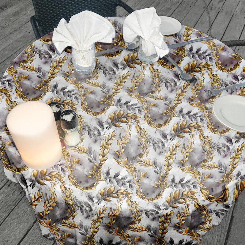 Grecian Leaves Round Tablecloth