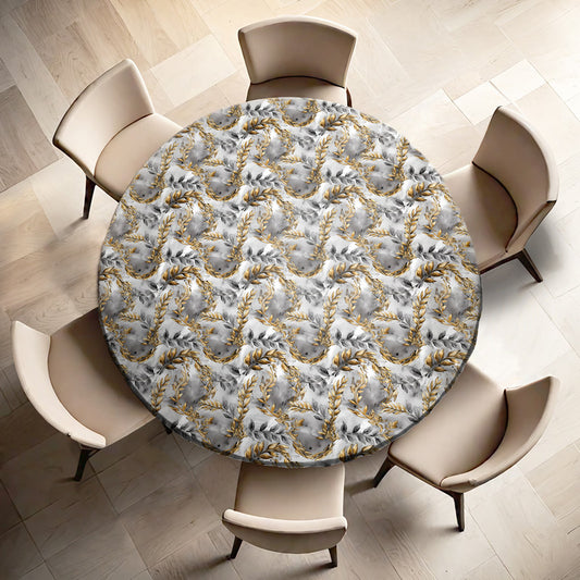 Grecian Leaves Round Tablecloth