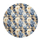 Cream And Blue Floral Round Tablecloth