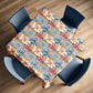 Cream and Soft Blue Square Tablecloth