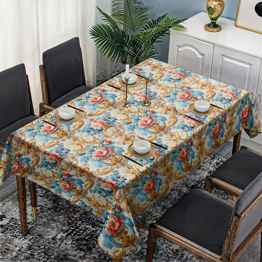 Cream And Gold Rectangle Tablecloth
