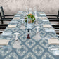 Cream Block Pattern on Sage Green 3m Rectangle Tablecloth