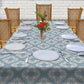 Cream Block Pattern on Sage Green 3m Rectangle Tablecloth