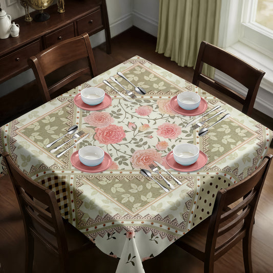 Cream Lace Pattern Square Tablecloth