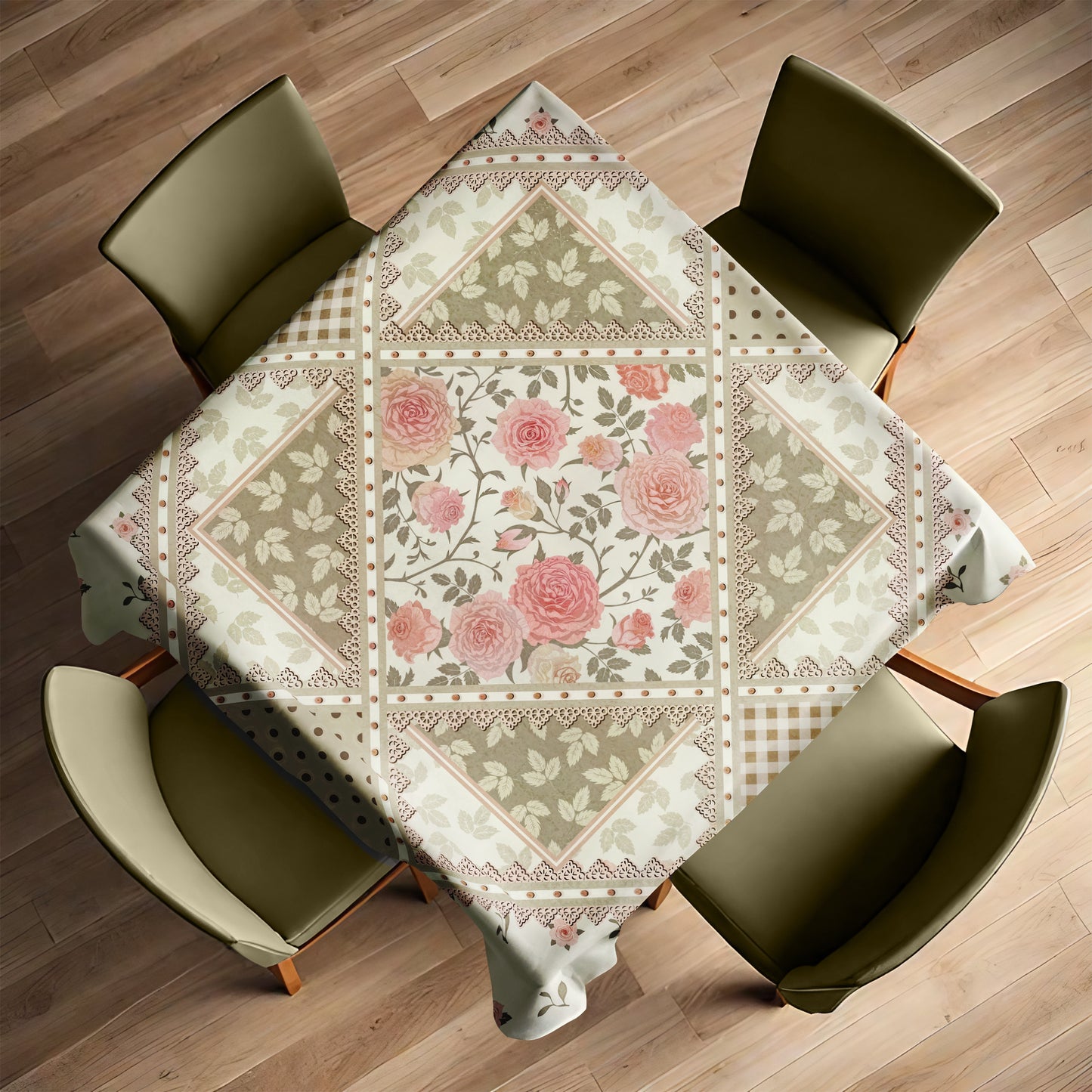 Cream Lace Pattern Square Tablecloth