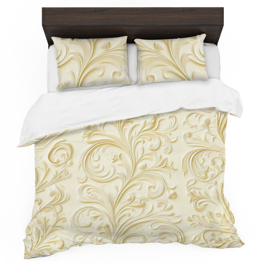 Cream Pattern Duvet Cover Set