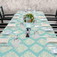 Cream Pattern on Sage Green 3m Rectangle Tablecloth