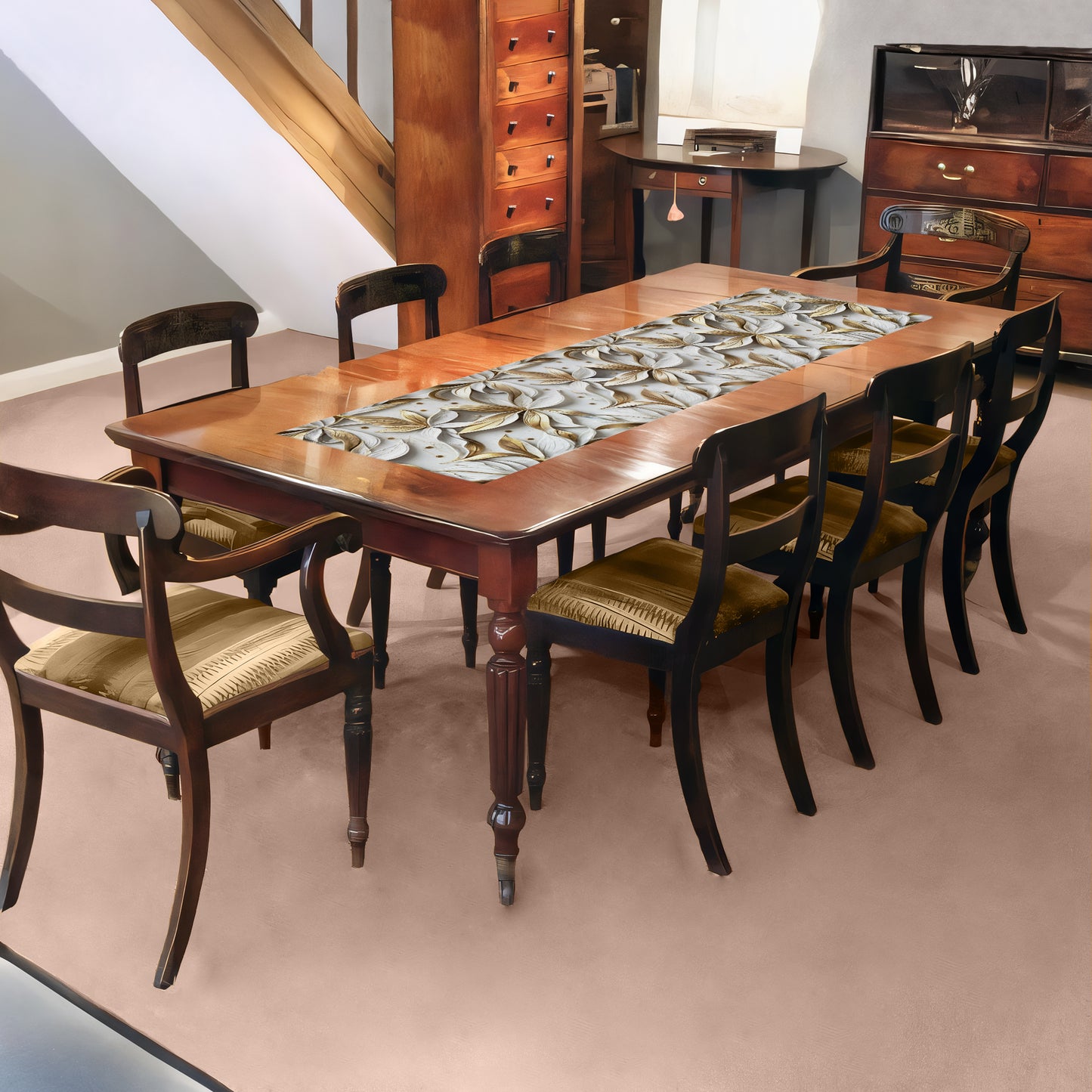 Cream Petals 160cm Table Runner