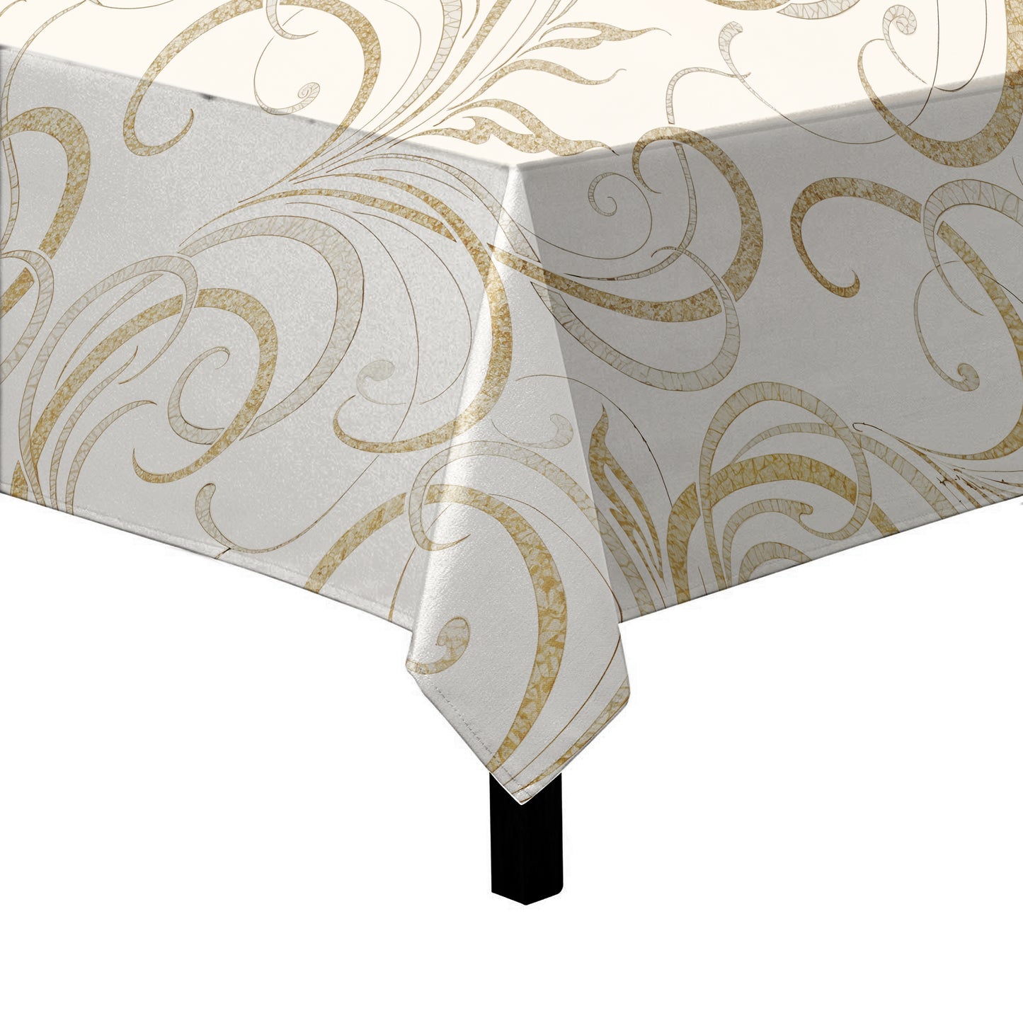 Cream Swirls Square Tablecloth