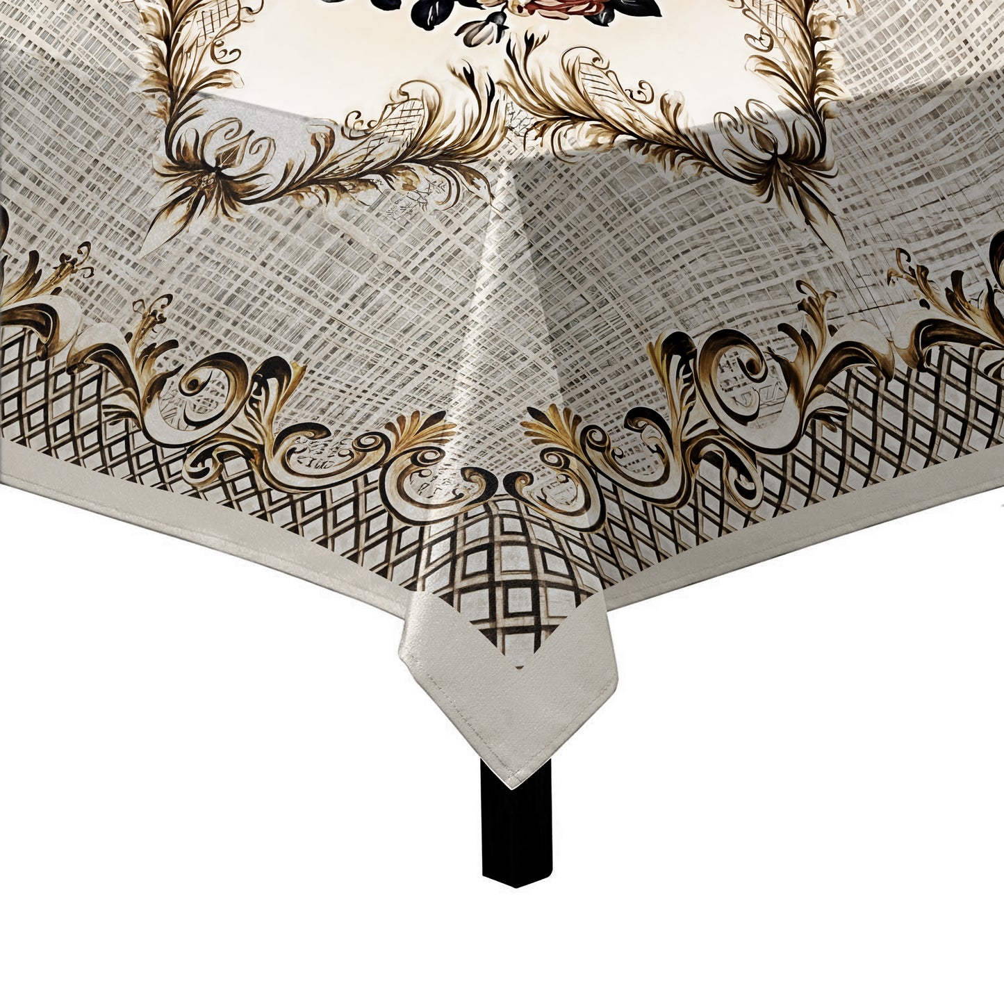 Cream and Beige Combination Square Tablecloth