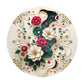 Cream and Emerald Green Round Tablecloth