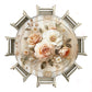 Cream and Peach Floral 2,3m Round Tablecloth