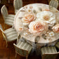 Cream and Peach Floral 2,3m Round Tablecloth