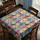 Cream and Soft Blue Square Tablecloth
