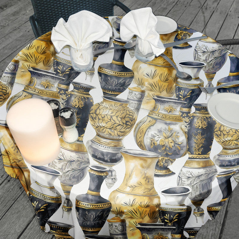 Grecian Urns Round Tablecloth