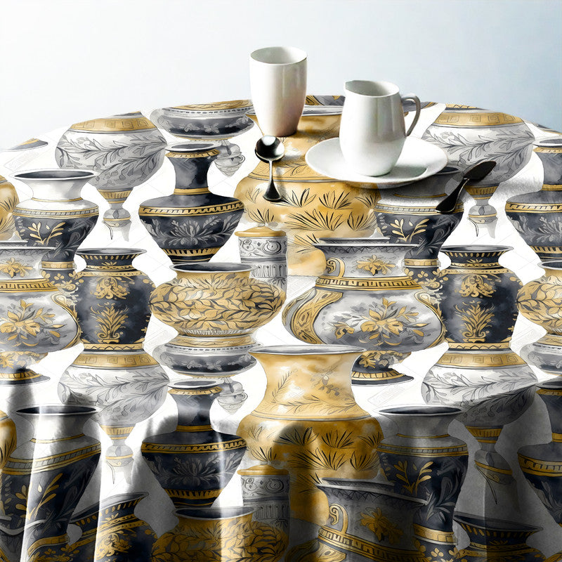 Grecian Urns Round Tablecloth
