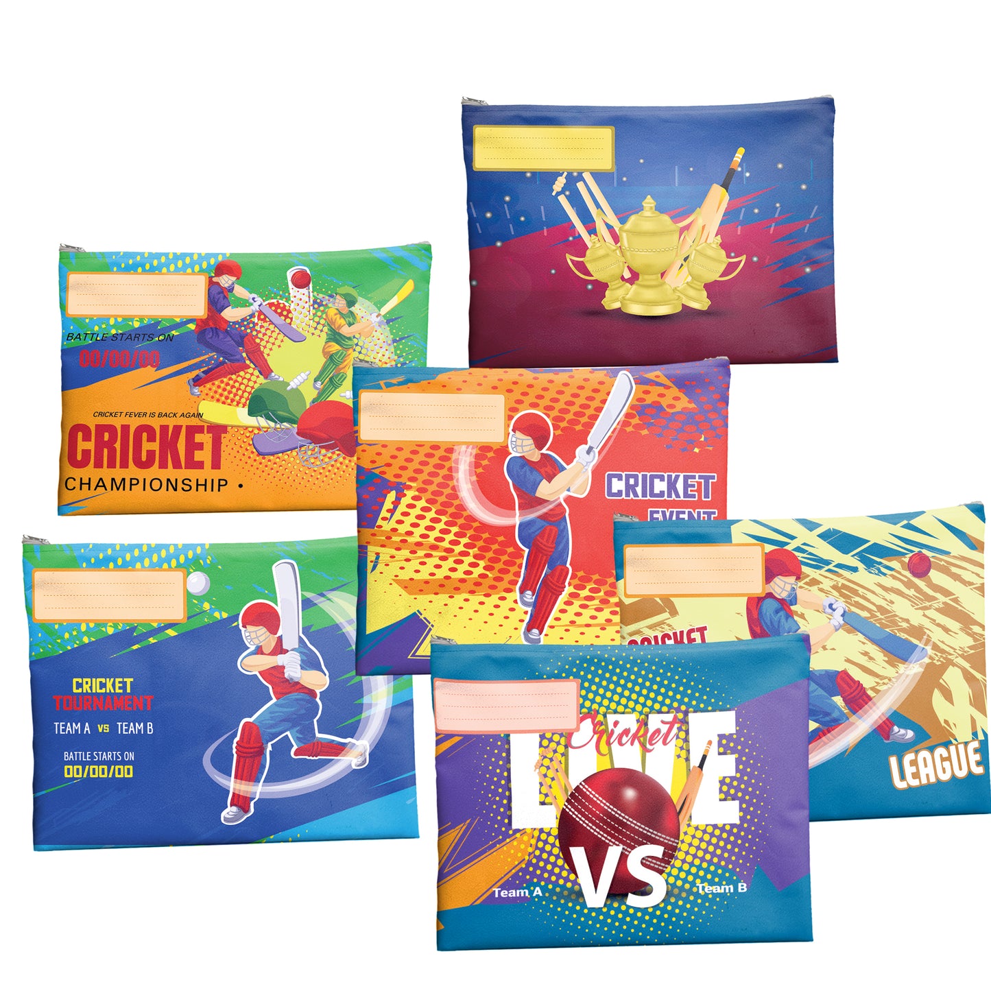 Cricket Subject Savvy Book Bags Set of 6