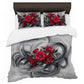 Crimson Camellias Duvet Cover Set