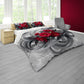 Crimson Camellias Duvet Cover Set
