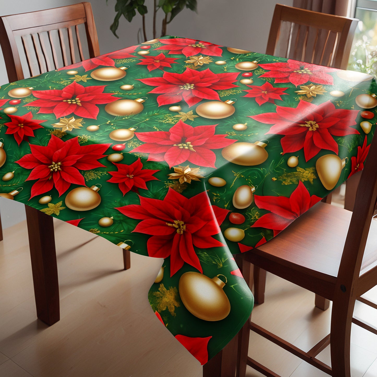 Crimson Christmas Square Tablecloth
