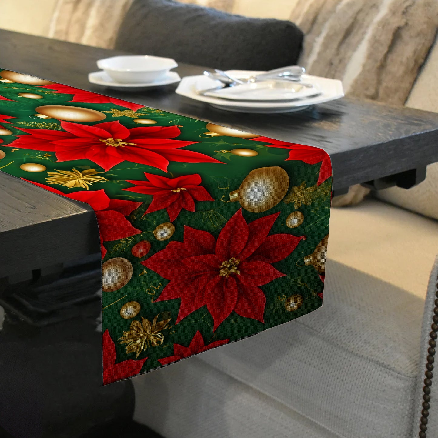 Crimson Christmas Table Runner
