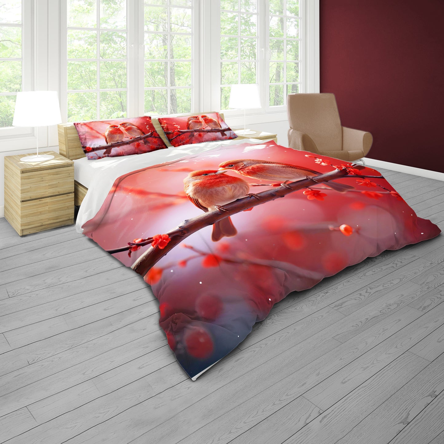 Crimson Devotion Duvet Cover Set