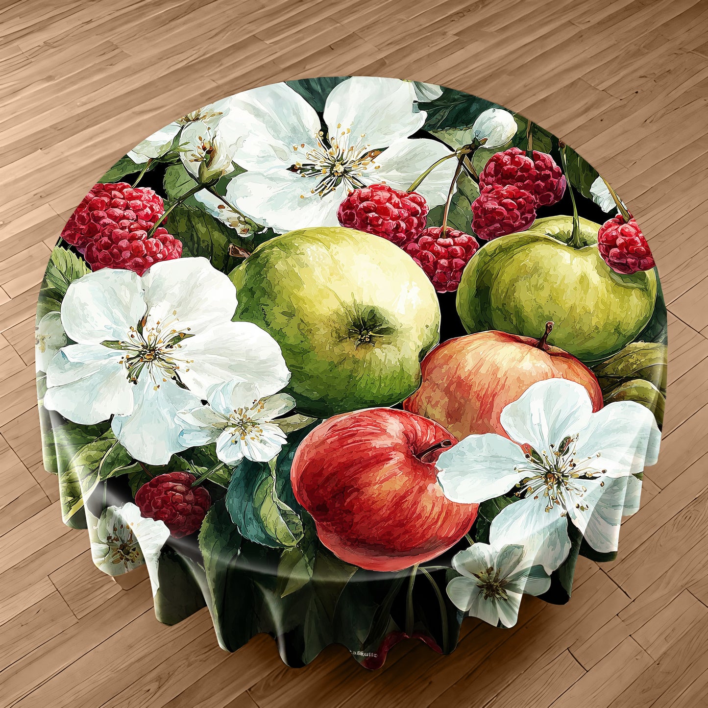 Crimson Harvest Bloom Round Tablecloth by Wikus Schalkwyk