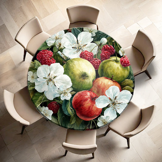 Crimson Harvest Bloom Round Tablecloth by Wikus Schalkwyk