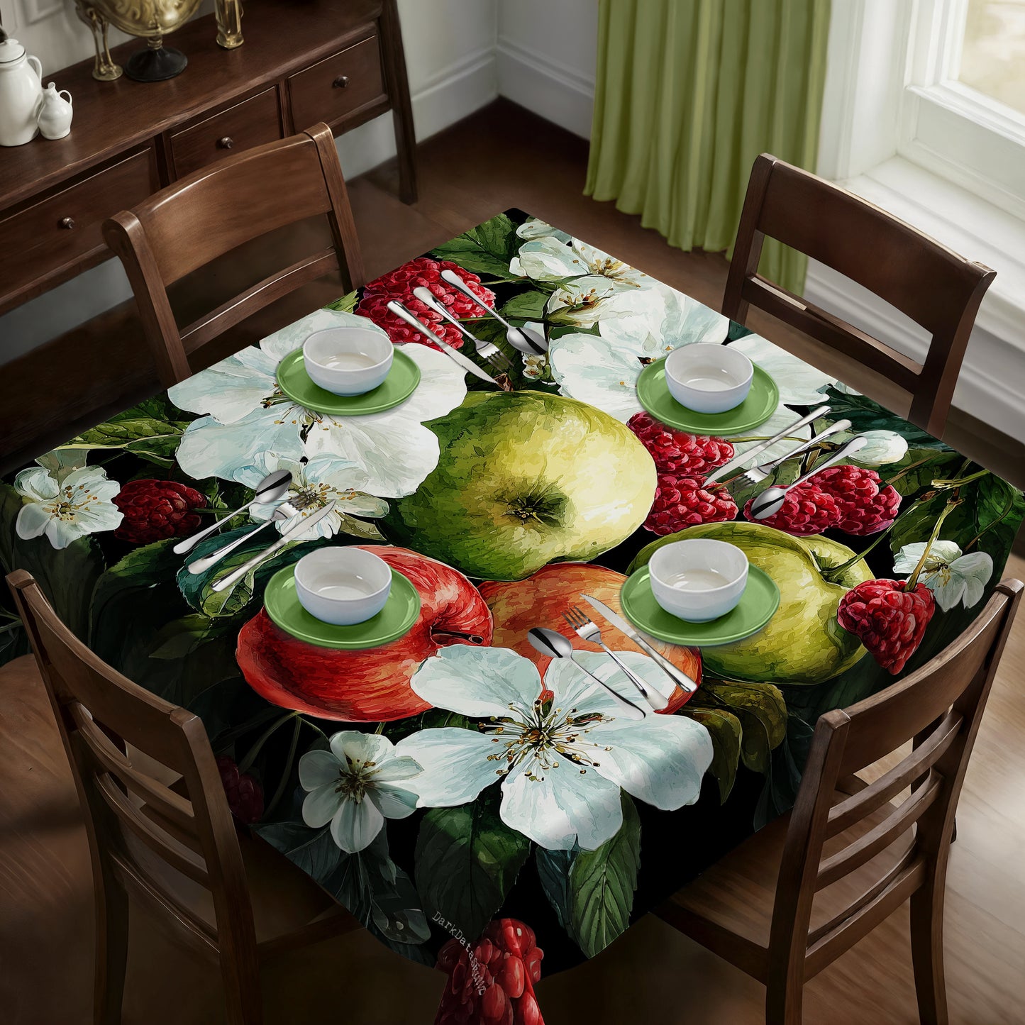 Crimson Harvest Bloom Square Tablecloth by Wikus Schalkwyk