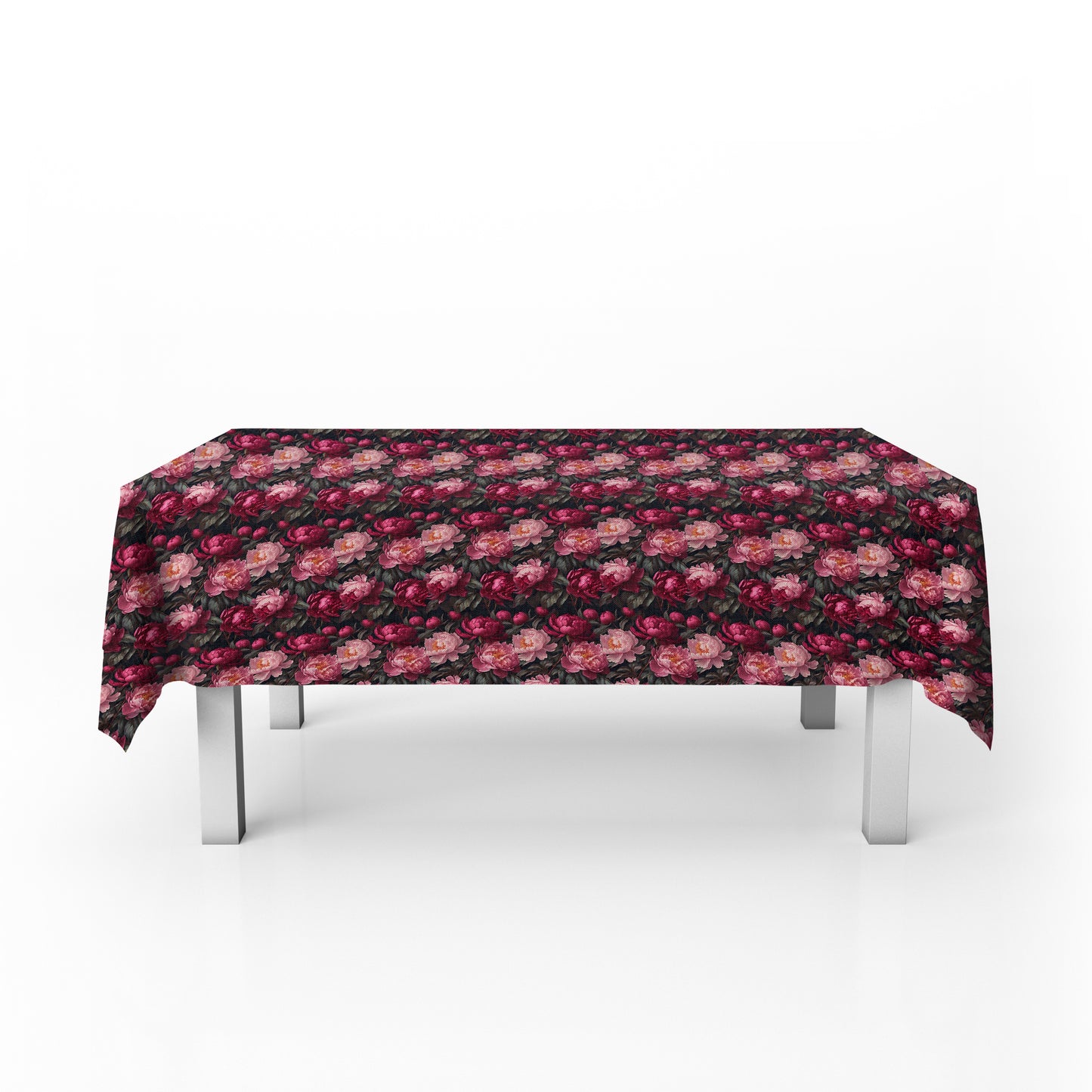 Crimson Peonies Rectangle Tablecloth