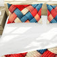 Crimson & Cobalt Weave Duvet Cover Set