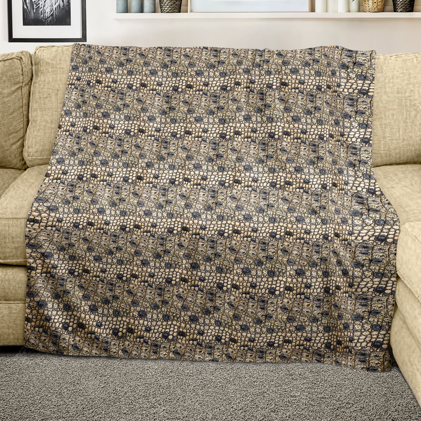 Crocodile Leather Light Weight Fleece Blanket