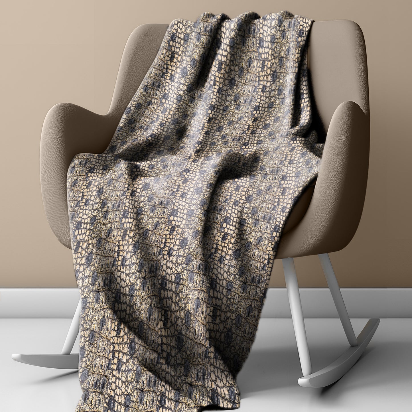 Crocodile Leather Light Weight Fleece Blanket