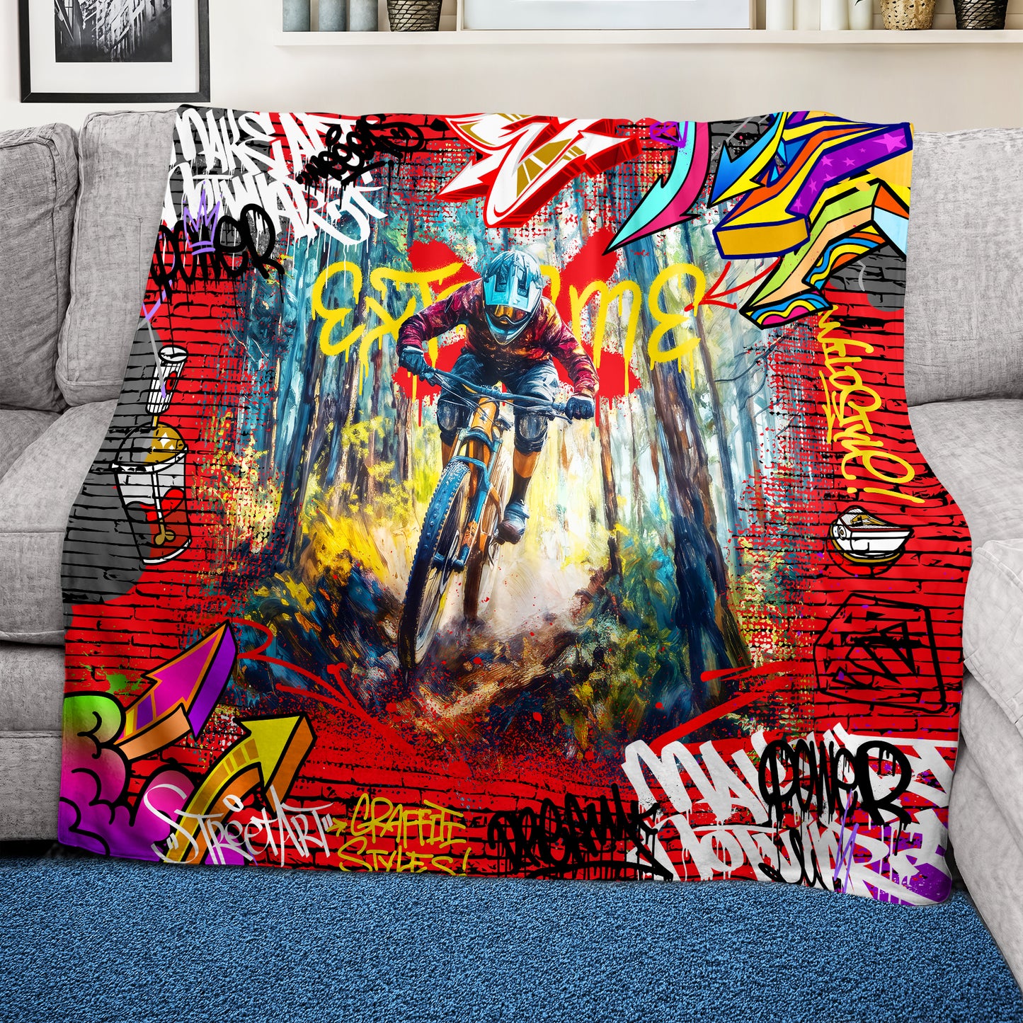 Cross Graffiti Light Weight Fleece Blanket