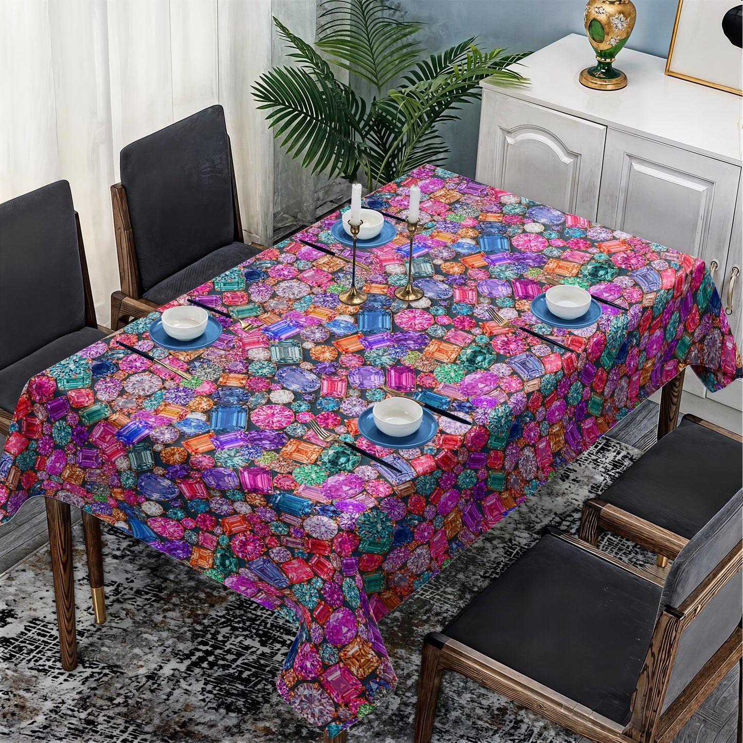 Crown Jewels Mosaic Rectangle Tablecloth