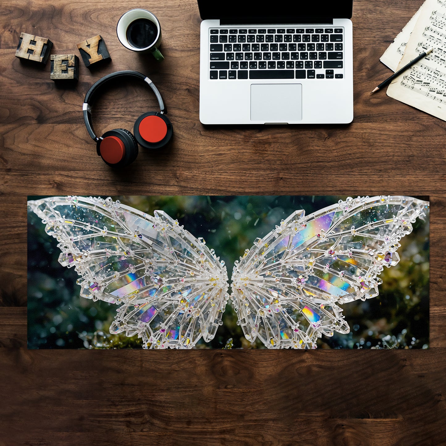 Crystal Butterfly Desk Pad