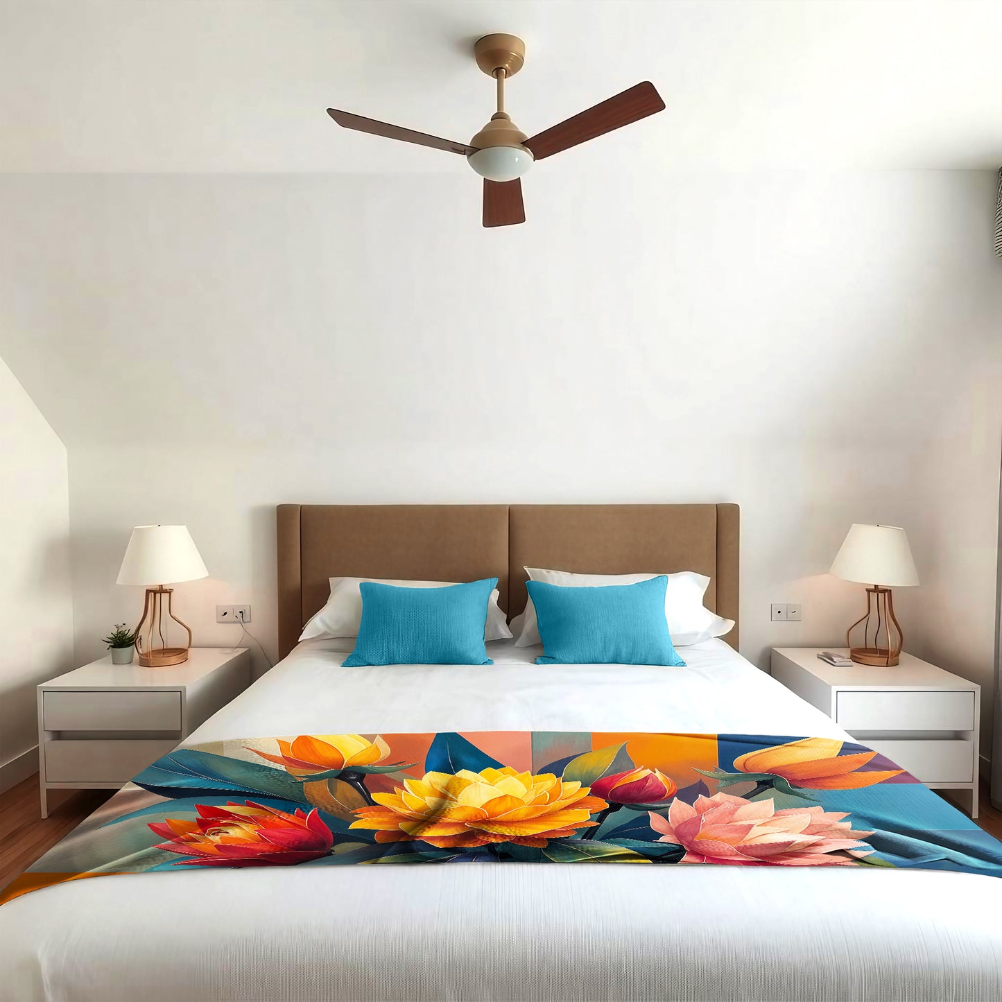 Cubic Bouquet Of Flowers Bed Throw