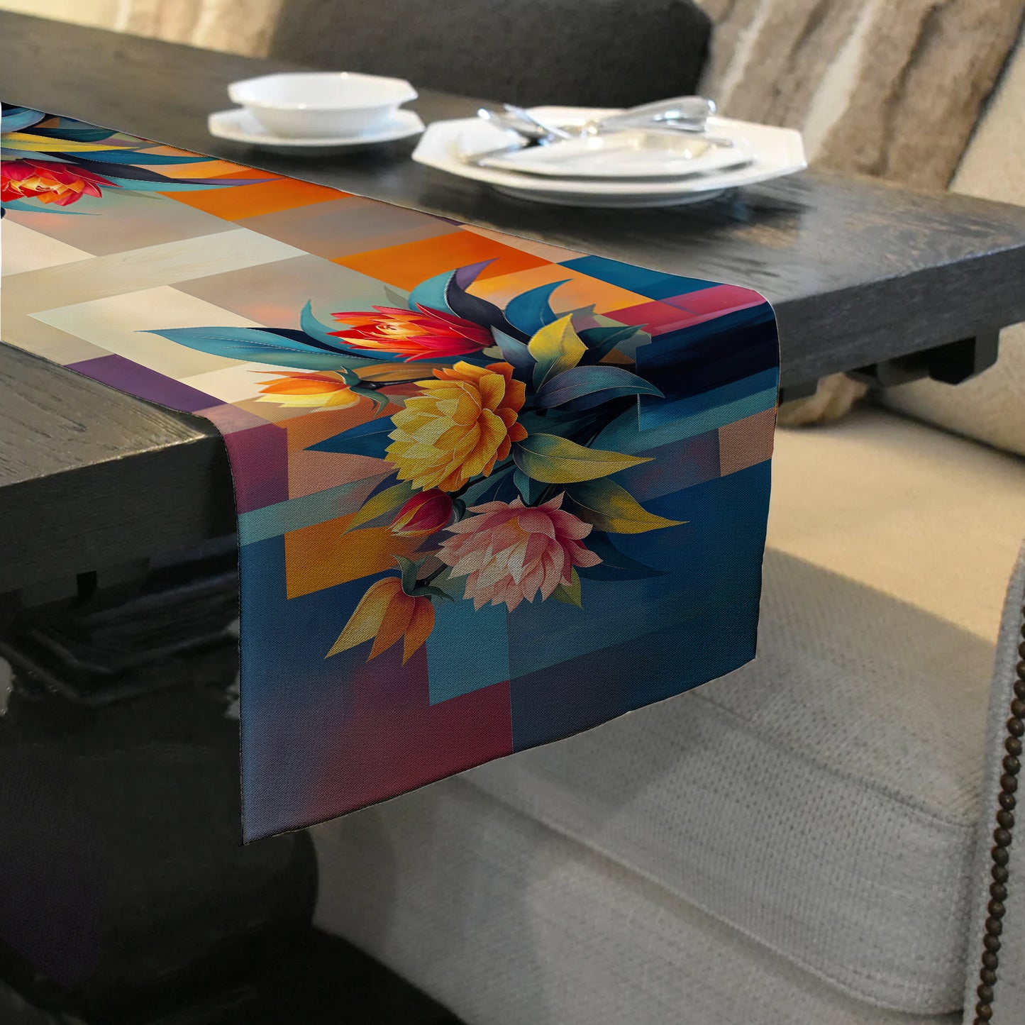 Cubic Bouquet Table Runner