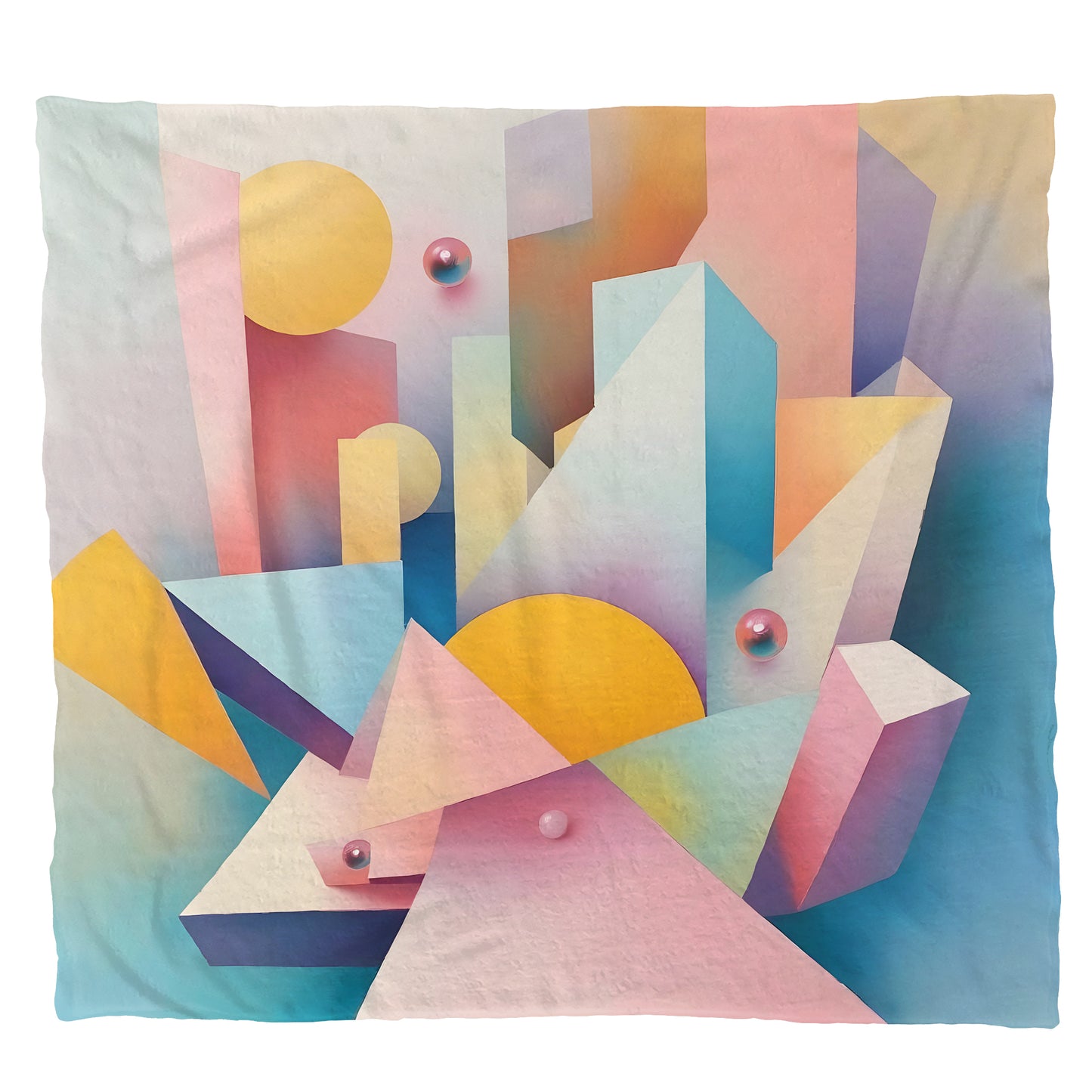 Cubism Pastel Art Light Weight Fleece Blanket