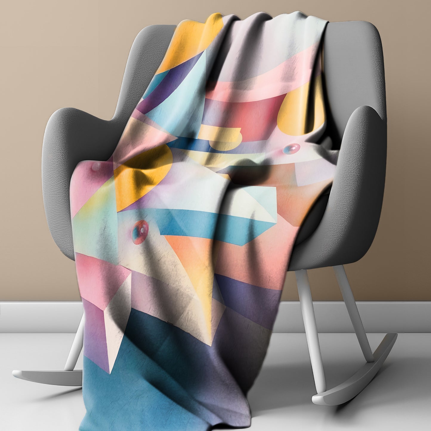Cubism Pastel Art Light Weight Fleece Blanket
