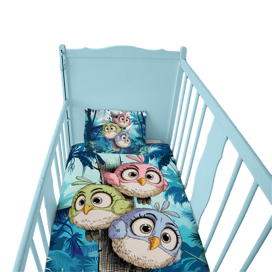 Curious Jungle Birds Cot Set